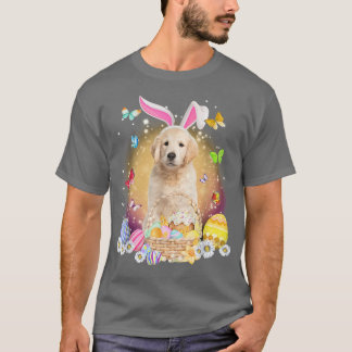 Happy Easter Cute Bunny Dog Golden Retriever Eggs  T-Shirt