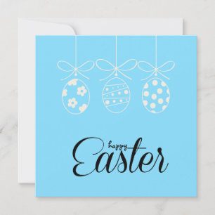 Happy Easter Cute Bunny Easter Eggs Hunt Minimal Holiday Card