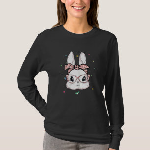 Happy Easter Cute Bunny Face Leopard Headband Glas T-Shirt