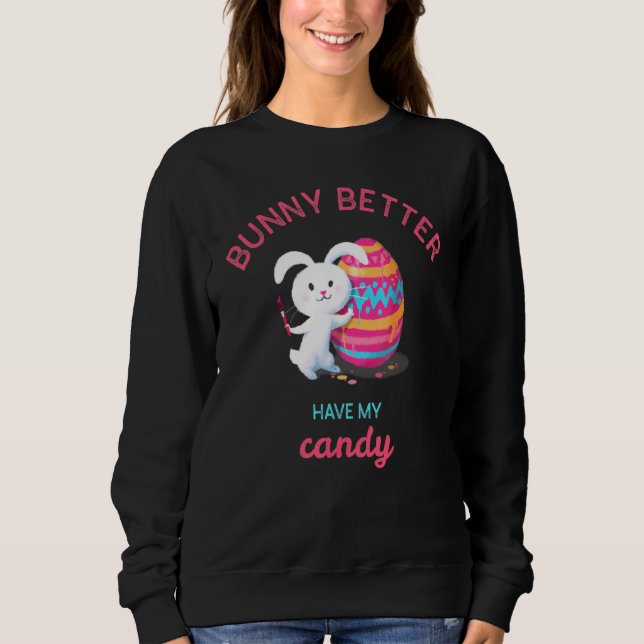 Happy Easter Cute Bunny Golden Retriever Wearing B Sweatshirt (Front)