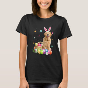 Happy Easter Cute Bunny Golden Retriever Wearing B T-Shirt