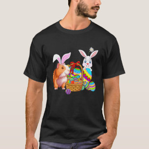 Happy Easter Cute Bunny Guinea Pig Bunny Basket Eg T-Shirt