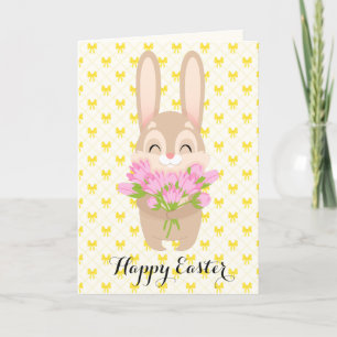 Happy Easter Cute Bunny  Holiday Card