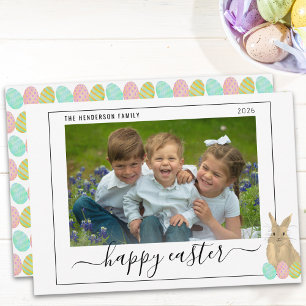 Happy Easter Cute Bunny Kids Photo Holiday Card