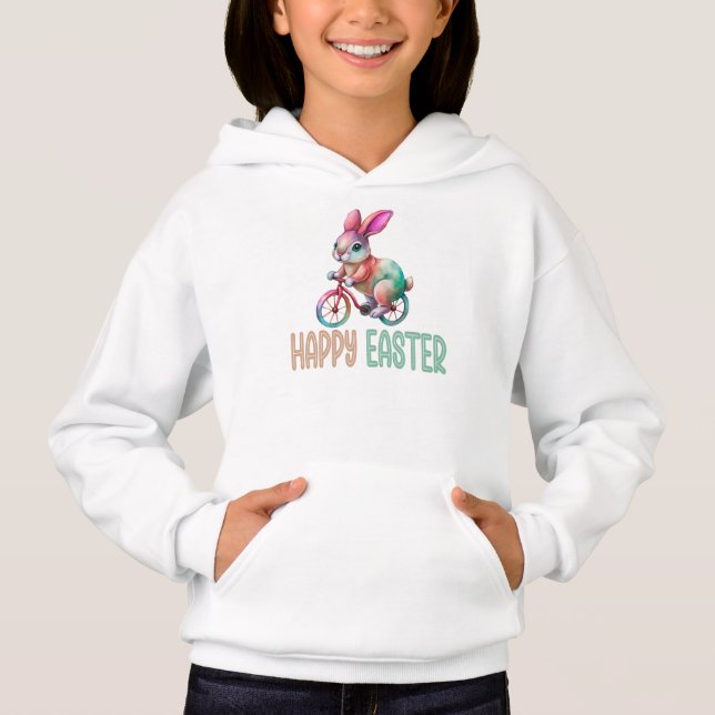 Happy Easter, Cute Bunny on Bicycle (Front)