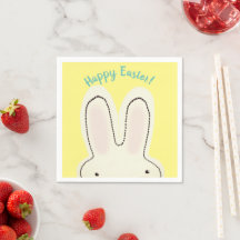 Happy Easter cute bunny peekaboo script yellow