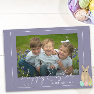 Happy Easter Cute Bunny Photo Holiday Card