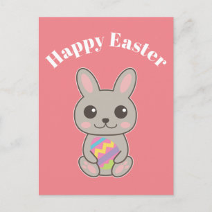 Happy Easter Cute Bunny Postcard
