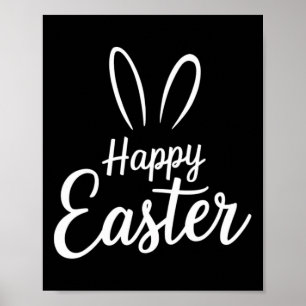 Happy Easter Cute Bunny Rabbit Easter Day Boys Men Poster