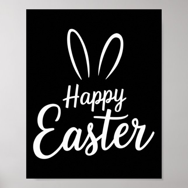 Happy Easter Cute Bunny Rabbit Easter Day Boys Men Poster (Front)