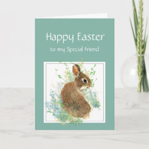 Happy Easter Cute Bunny Special Friend Holiday  Card