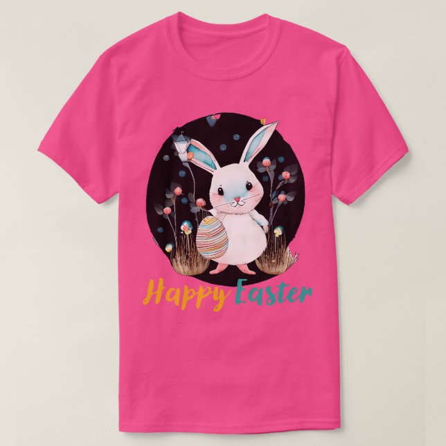Happy Easter Cute Bunny  T-Shirt (Design Front)