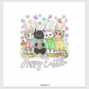 Happy Easter Cute Cat Lover Bunny Easter Day Women
