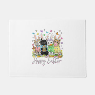 Happy Easter Cute Cat Lover Bunny Easter Day Women Doormat