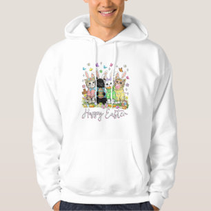 Happy Easter Cute Cat Lover Bunny Easter Day Women Hoodie