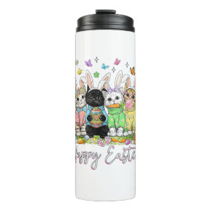 Happy Easter Cute Cat Lover Bunny Easter Day Women Thermal Tumbler