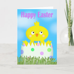 Happy Easter Cute Chick Hatchling Holiday Card