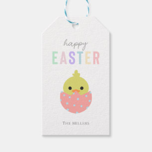 Happy Easter Cute Chick Peep Pastel Typography Gift Tags