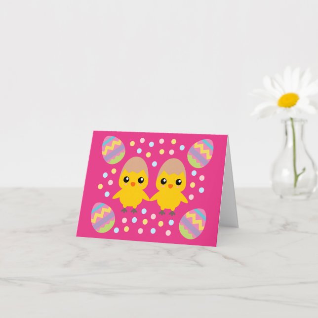 Happy Easter Cute Chicks Card (Small Plant)