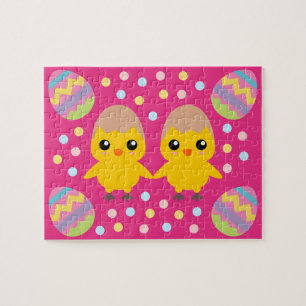 Happy Easter Cute Chicks Jigsaw Puzzle