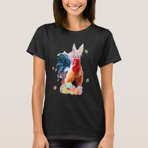 Happy Easter Cute Colourful Bunny Chicken Flowers T-Shirt