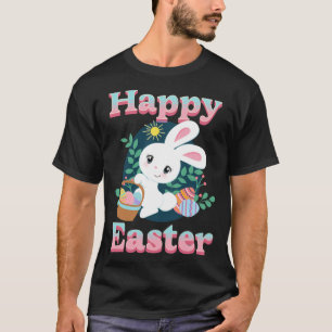 Happy Easter Cute Easter Bunny Egg Hunt Colourful  T-Shirt