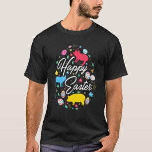 Happy Easter Cute Easter Eggs Shape Collection Pi T-Shirt
