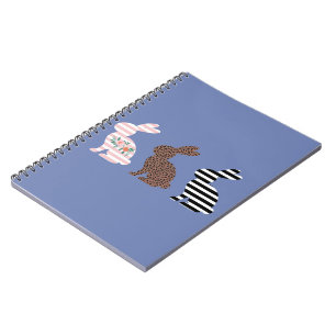 Happy Easter Cute Easter Leopard Bunny Rabbit Notebook
