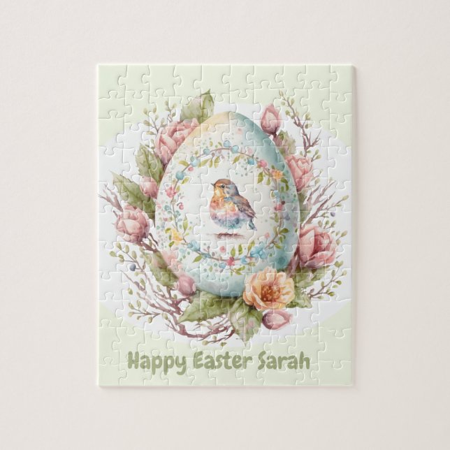 Happy Easter Cute Egg personalised Jigsaw Puzzle (Vertical)