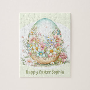 Happy Easter Cute Egg personalized Jigsaw Puzzle