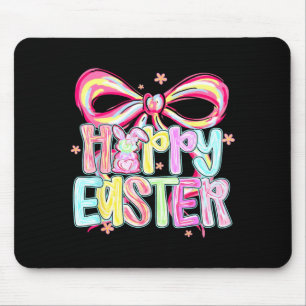 Happy easter cute eggs bunny preppy women girls mouse pad