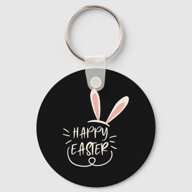 Happy Easter Cute Eggs Christian Or Catholic Bible Key Ring (Front)