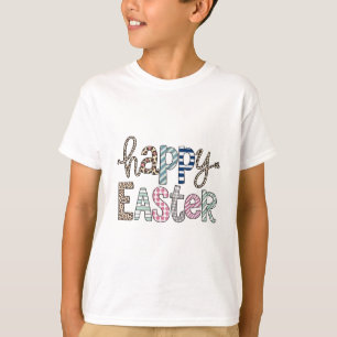 Happy Easter Cute Floral Bunny Spring Leopard T-Shirt
