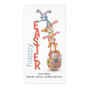 Happy Easter Cute Funny Modern Bunny Rabbit Egg