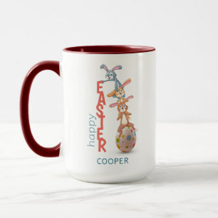 Happy Easter Cute Funny Modern Bunny Rabbit Egg Mug