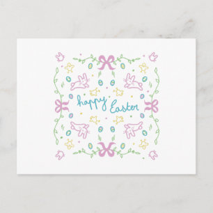 Happy Easter Cute Greeting Holiday Postcard