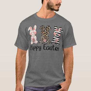 Happy Easter Cute Leopard Bunnies Easter Matching T-Shirt