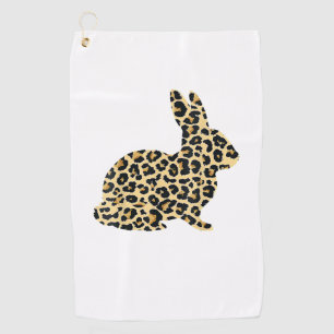 Happy Easter Cute Leopard Bunny Rabbit _1 Golf Towel