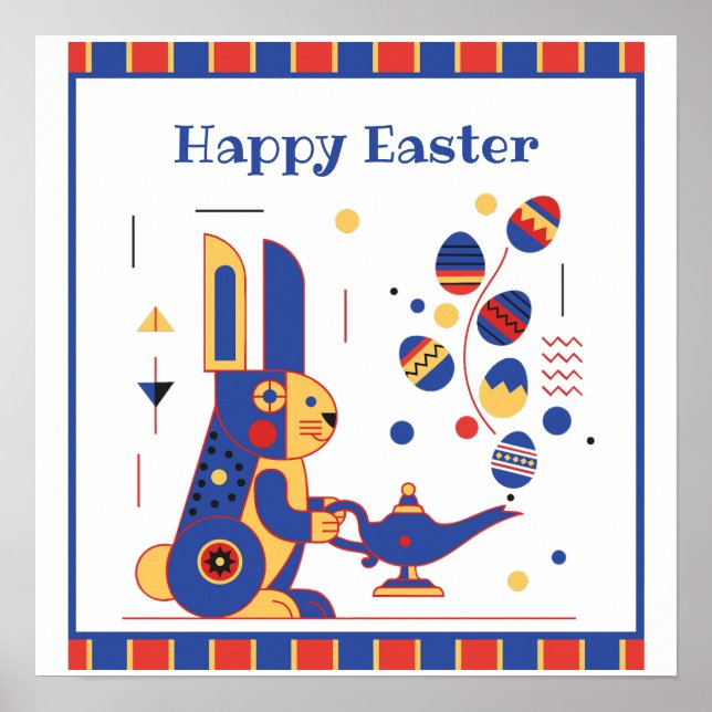 Happy Easter Cute Personalised Poster (Front)
