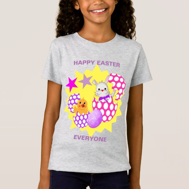 Happy Easter Cute Personalised T-Shirt (Front)