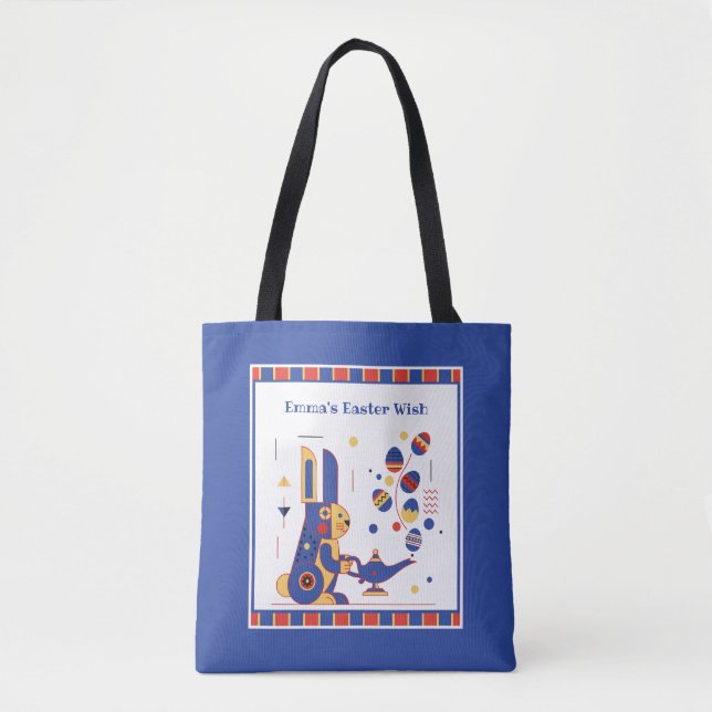 Happy Easter Cute Personalized add your text Tote Bag (Front)