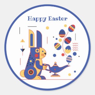 Happy Easter Cute Personalized Classic Round Sticker