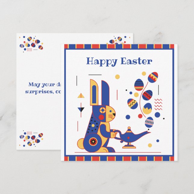 Happy Easter Cute Personalized Holiday Card (Front/Back)
