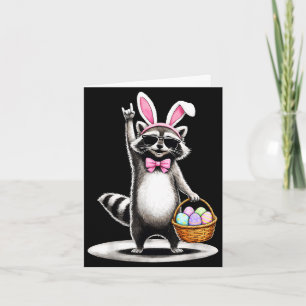 Happy easter cute racoon men women kids boys card