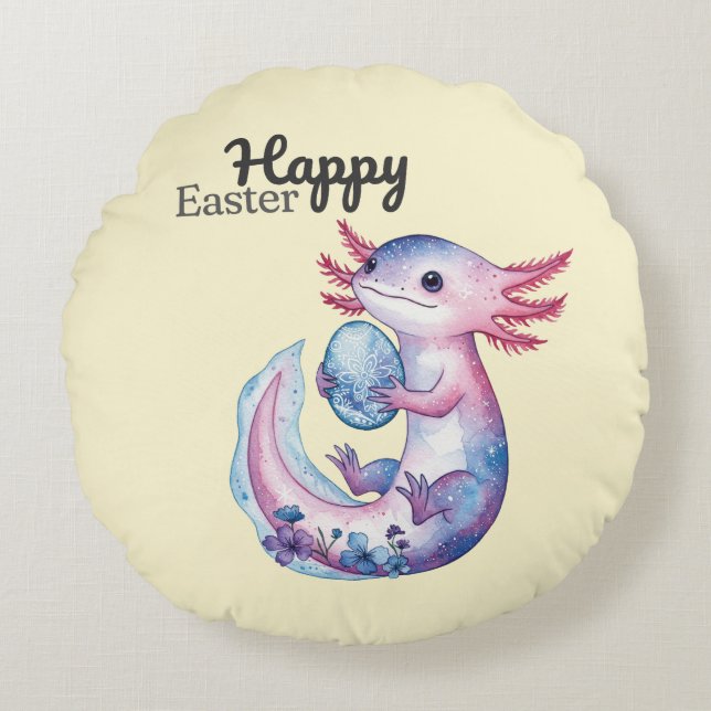 Happy  Easter cute Round Cushion (Front)