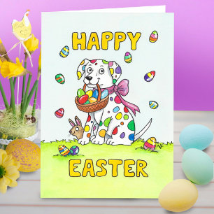 Happy Easter Dalmatian greeting Card