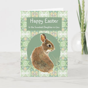 Happy Easter Daughter-in-Law Bunny Rabbit Holiday Card