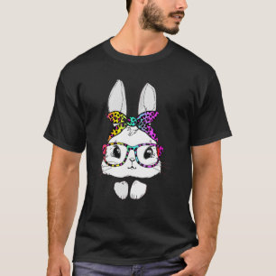 Happy Easter Day 2022 Bunny Face Rainbow Leopard G T-Shirt