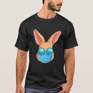 Happy Easter Day 2022 Bunny In A Mask Eggs Hunt Qu T-Shirt