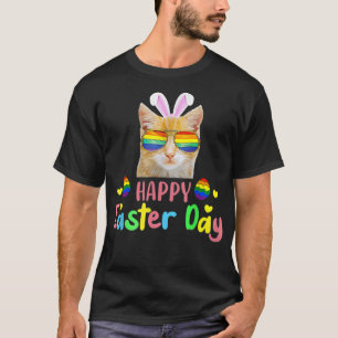 Happy Easter Day 2022 Cat LGBT Eggs  T-Shirt